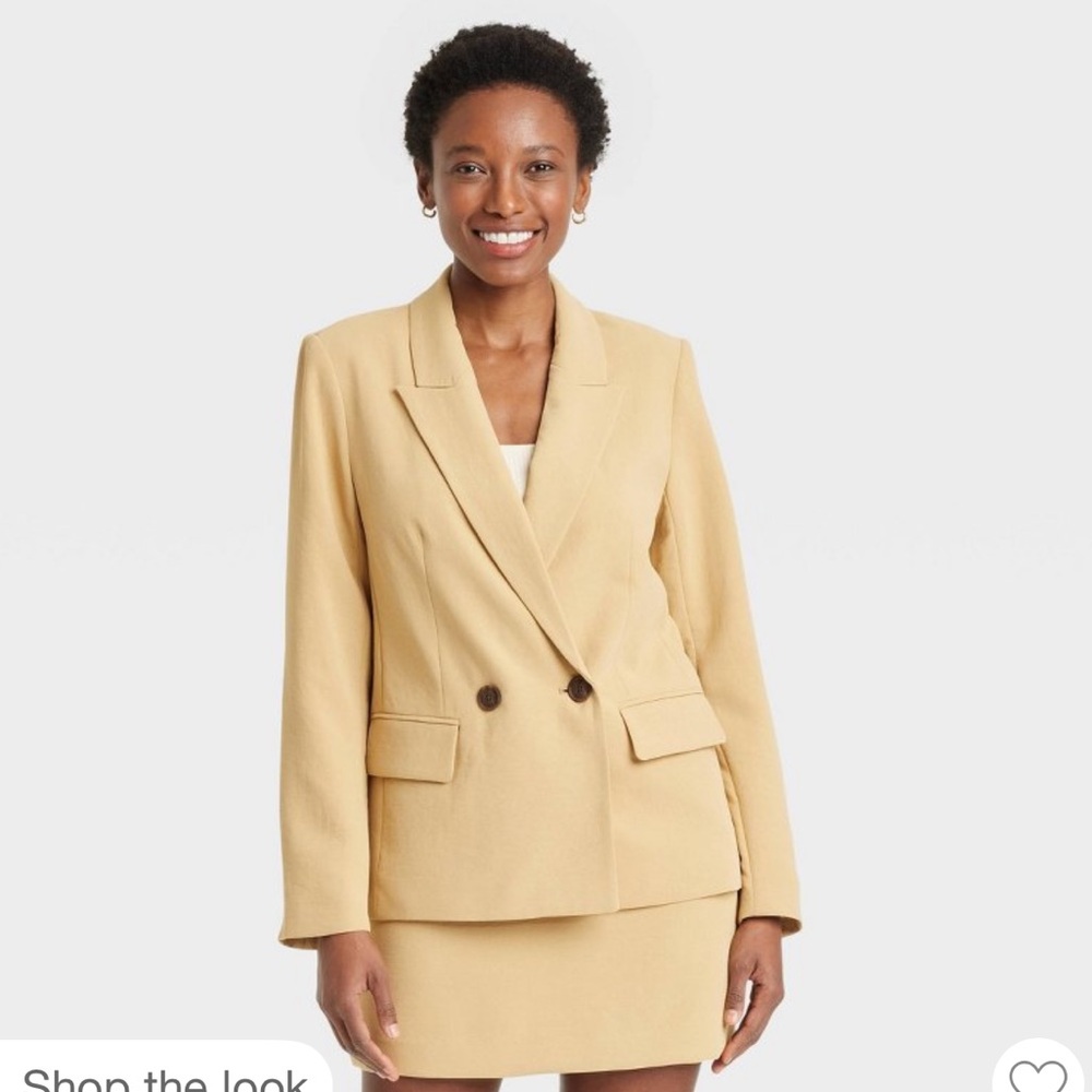 21. A New Day - Women's Signature Crepe Slim Fit Blazer - beige
